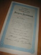 Bergens Kreditbank, nr 41255, 1916.