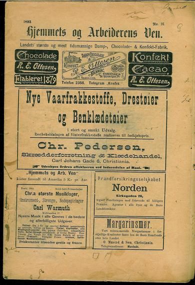 1893 nr 016 Hjemmets og Arbeidernes Ven