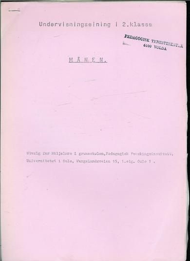 MÅNEN. For 2. klasse.