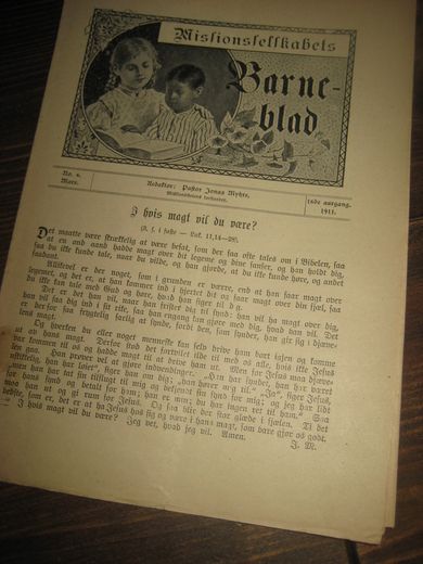 1911 nr 006 Missionsselskabets Barne blad