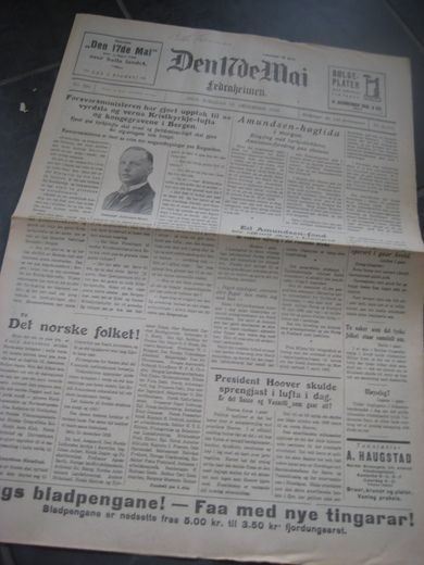 1928 nr 291 Den 17de Mai Amundsen