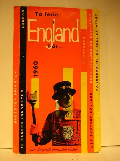 Ta ferie i England i år…… Brosjyre fra Det Bergenske Dampskibsselskab i 1960