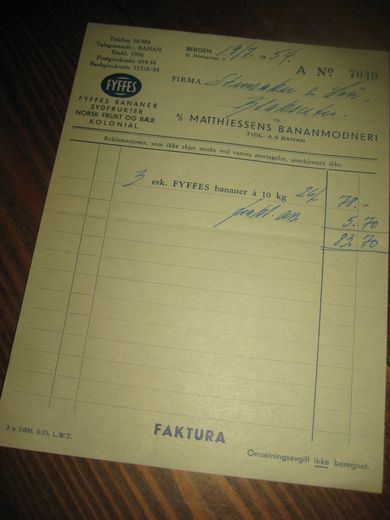 MATHIESENS BANANMODNERI 19 7 1954