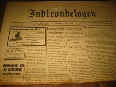 1916 nr 057 Indtrøndelagen