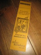 BOKMERKE med reklame fra  Foto Kornberg, Volda.  50 - 60 tallet. 