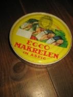 Boks med ubrukt innhold ECCO MAKRELLEN fra Engelsviken Lillesand 60 - 70 tallet