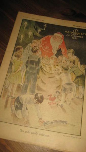 1932 nr 052 JULENUMMER A MAGASINET Originaltegning for A Magasinet av William Lunden