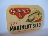 Bjellands MARINERT SILD, fra Chr. Bjelland, Stavanger.