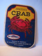 DRESSED CRAB, fra STAVANGER FJORD PACKING LTD, STAVANGER.