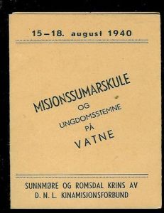 MISJONSSUMARSKULE PÅ VATNE 1940