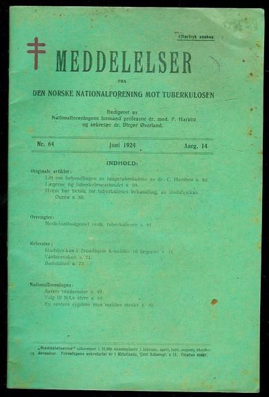 1924,nr 064, MEDDELELSER fra DEN NORSKE NATIONALFORENING MOT TUBERKULOSEN.