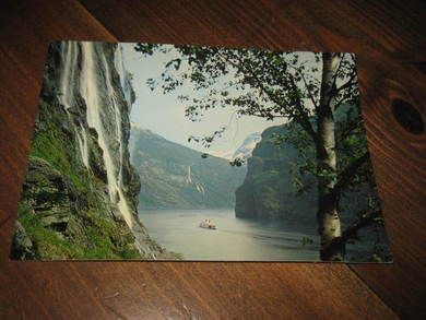 Ubrukt postkort, GEIRANGERFJORDEN MED DE SYV SØSTRE, Normann T 13-71. 70-80 tallet
