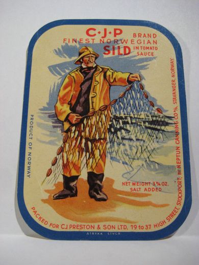 SILD, C.J.P., fra Neptun Canning Co, Stavanger.
