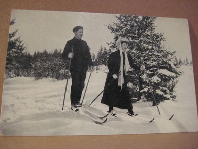 Brukt kort stempla VESTBANENS POSTEKSP 1910