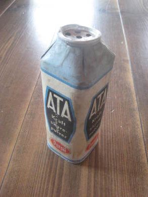Boks med noe innhold, ATA skurepulver, fra Persil fabrikken, 60 tallet