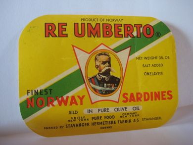 RE UMBERTO SARDINES fra STAVANGER HERMETISKE FABRIK STAVANGER