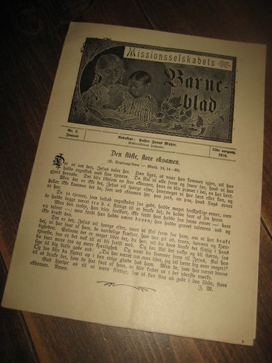 1910 nr 002 Den sidste store eksamen Missionsselskabets Barneblad
