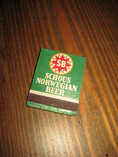 Ubrukte reklamefyrstikker fra Schous Bryggeri 40-50 tallet