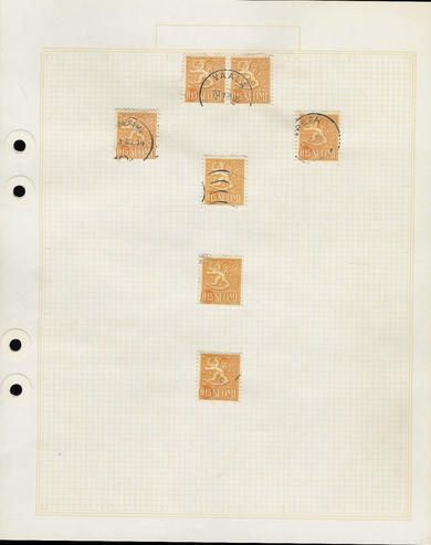 Lot med Finske frimerker montert på plate.