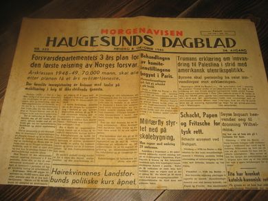 1946 nr 232 HAUGESUNDS DAGBLAD