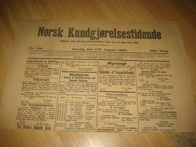 1904 nr 246 Norsk Kundgjørelsestidende