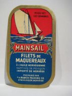 MAINSAIL FILETS DE MAQUEREAUX, fra BUØEN PACKING CO, STAVANGER.