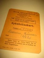 SYKEKASSEKORT fra OSLO TRYGDEKASSE, 50 tallet.