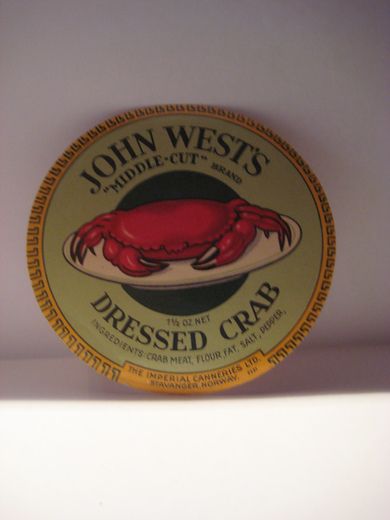 JOHN WESTS DRESSED CRAB, fra THE IMPERIAL CANNERIES, STAVANGER.