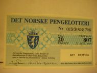 1984 trekning 807 DET NORSKE PENGELOTTERI Nr 0538478