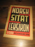 NORSK SITAT LEKSIKON. Hefte nr 1, 