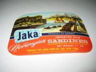 JAKA SARDINES, fra MOGENS CANNING CO, STAVANGER.