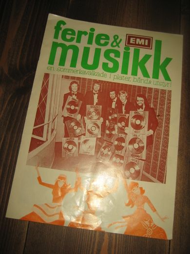 EMI Ferie & musikk En sommerkavalkade i plater bånd & utstyr Stempla AARFLOTS BOKHANDEL 6000 AALESUND Truleg 70 tallet