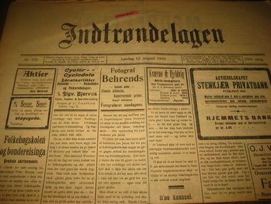 1916 nr 153 Indtrøndelagen