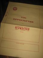 VIN OPPSKRIFTER FRA FREDR. HVEDING, 50 tallet