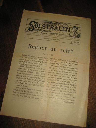 1938 NR 011 SOLSTRÅLEN