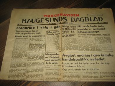 1946 nr 259 HAUGESUNDS DAGBLAD