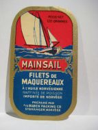 MAINSAIL FILETS DE MAQUEREAUX, fra BUØEN PACKING CO, STAVANGER.