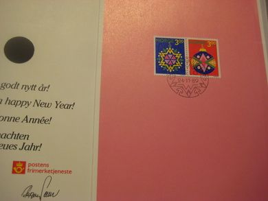 Nyttårskort fra Postens Frimerketjeneste 1989 24 11