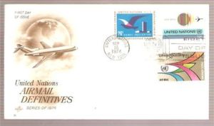 1974, 16. SEPT, AIRMAIL DEFINITIVES, FDC UNITED NATION,