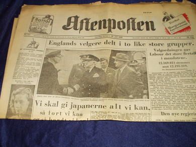 1945 nr 331 morgennummer Aftenposten
