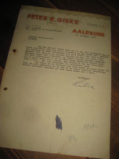 PETER E GSKE AALESUND 1948