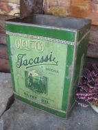 Megastor boks OLEIFICIO TACASSI OLIVE OIL 30-40 tallet ca 30*24 cm stor 40 cm høg