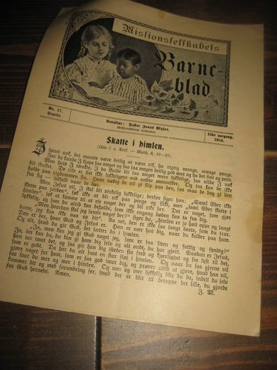 1910 nr 017 Missionsselskabets Barne blad