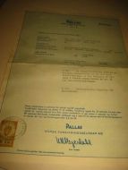 Forsikringsdokument for motorvogn, PALLAS NORSK FORSIKRINGSSELSKAP, VESPA 1957 MOD, 60 tallet. Med stempelmerke. 