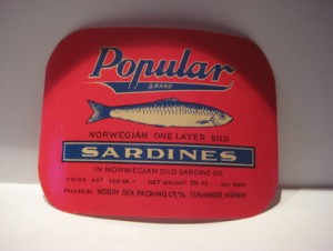 Popular SARDINES, fra NORT SEA PACKING, STAVANGER.