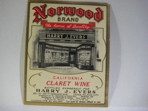 NORWOOD BRAND CLARET WINE.