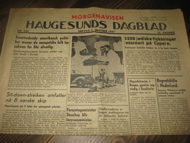 1947 nr 226 HAUGESUNDS DAGBLAD