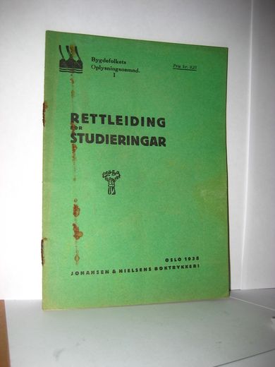 Rettleiing for studieringar. 1938.