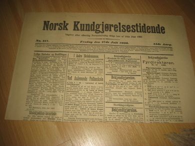 1906 nr 217 Norsk Kundgjørelestidende