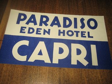 PARADISO EDEN HOTEL, CAPRI. 60 tallet. 